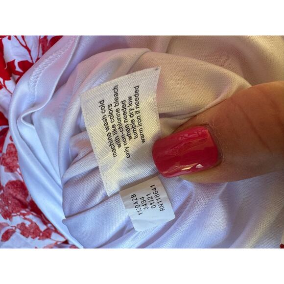 Lane Bryant Dress-Size 22/24-Red & White Floral - Picture 7 of 9